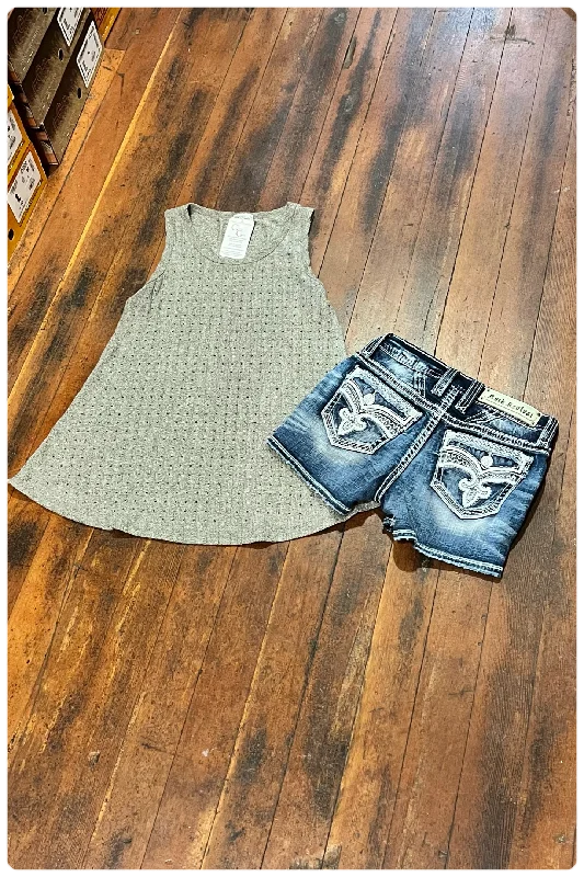 Vocal All-Over Crystal Tank flirty tank top