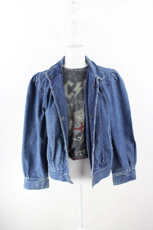 Vintage Learsi Denim Jeans  Jacket (L) Fleece Fabric Down Fabric Feather Fabric