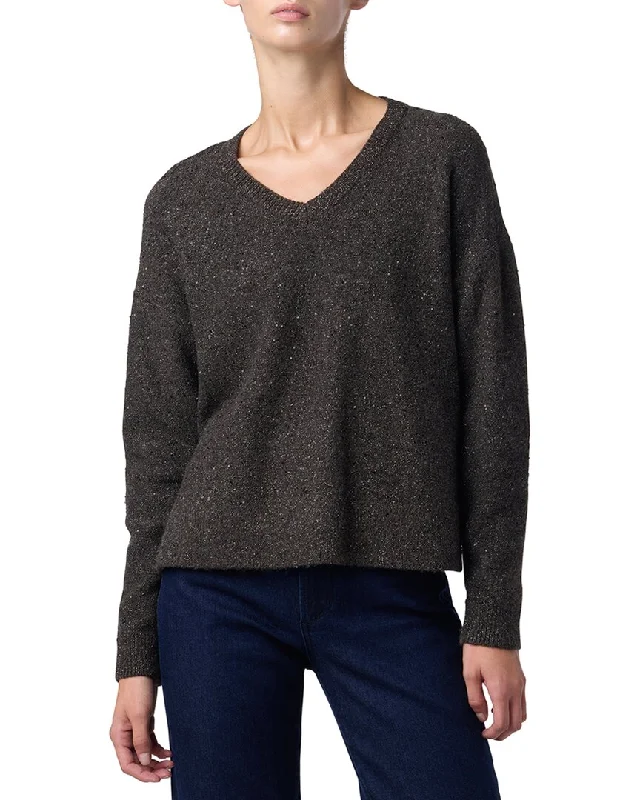 JOE'S Jeans V-Neck Lurex Sweater Slim Fit Regular Fit Oversized