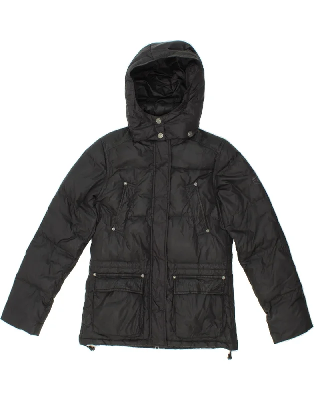 NORTH SAILS Womens Hooded Padded Jacket UK 14 Medium Black Nylon Plaid Jacket Tartan Jacket Houndstooth Jacket NORTH SAILS Womens Hooded Padded Jacket UK 14 Medium Black Nylon Plaid Jacket Tartan Jacket Houndstooth Jacket