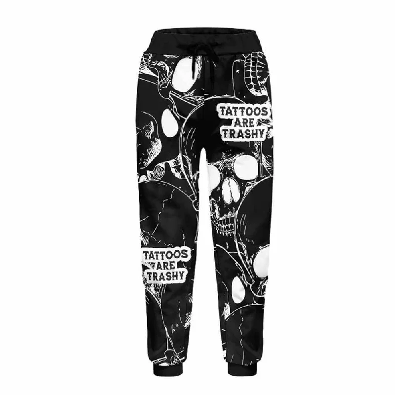 Skull Head Tattoos Are Trashy Elastic Casual Pants Cozy Fitted Pants