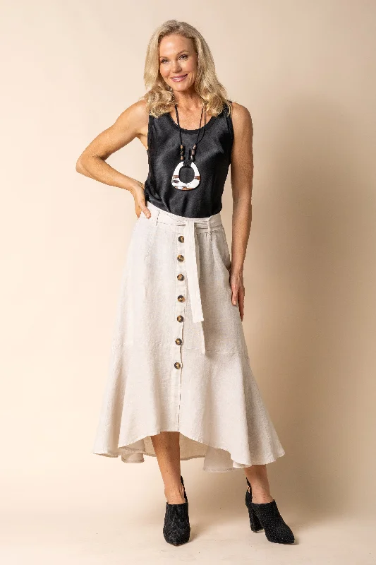 Jayne Linen Skirt in Latte lace skirt feminine