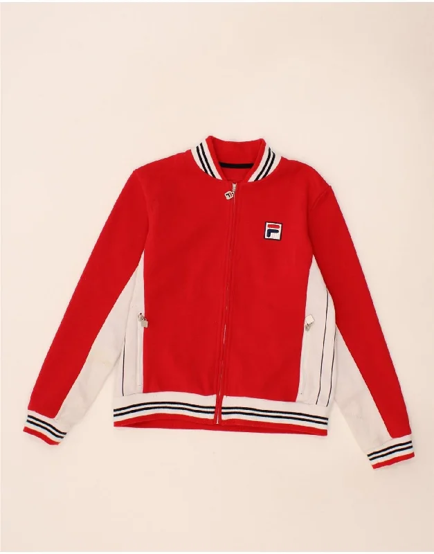 FILA Womens Graphic Tracksuit Top Jacket UK 14 Medium Red Colourblock Quilted Jacket Puffer Jacket Insulated Jacket FILA Womens Graphic Tracksuit Top Jacket UK 14 Medium Red Colourblock Quilted Jacket Puffer Jacket Insulated Jacket