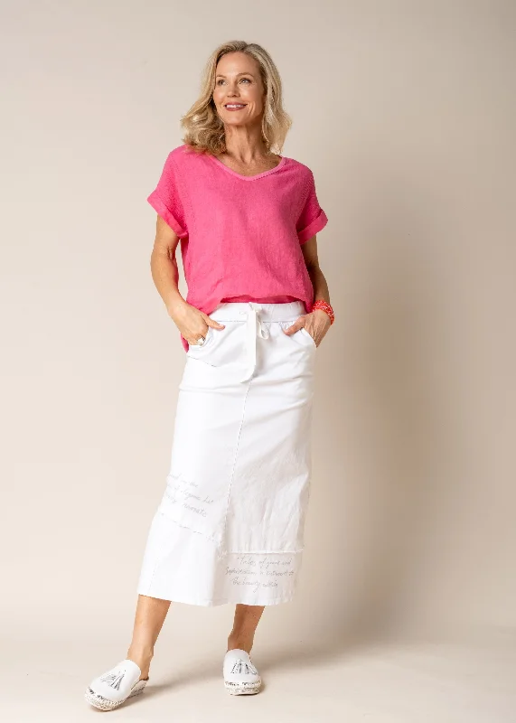 Sana Skirt in White wool skirt warm