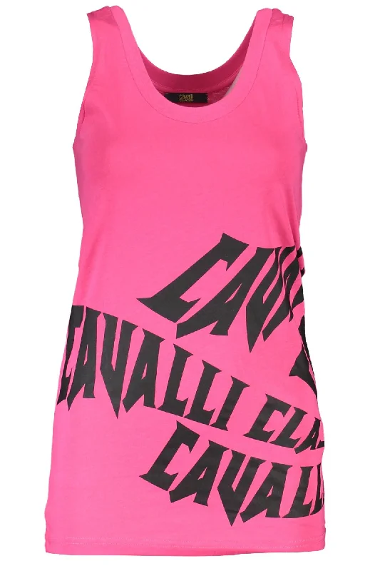 Cavalli Class Elegant  Wide-Shoulder Tank Women's Top lime green tank