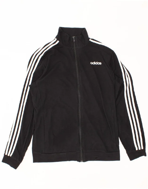 ADIDAS Womens Tracksuit Top Jacket UK 16 Large Black Cotton Zippered Front Buttoned Front Snap Front ADIDAS Womens Tracksuit Top Jacket UK 16 Large Black Cotton Zippered Front Buttoned Front Snap Front