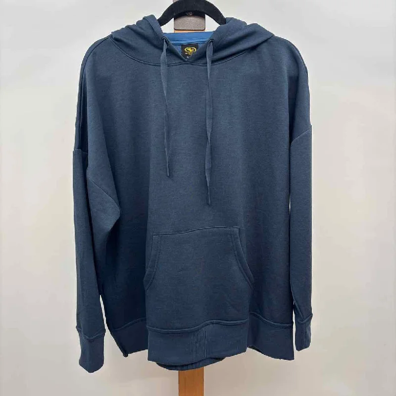 Athletic Women's Size XL Blue Solid Sweatshirt Hoodie with Earth Tones Natural Calm