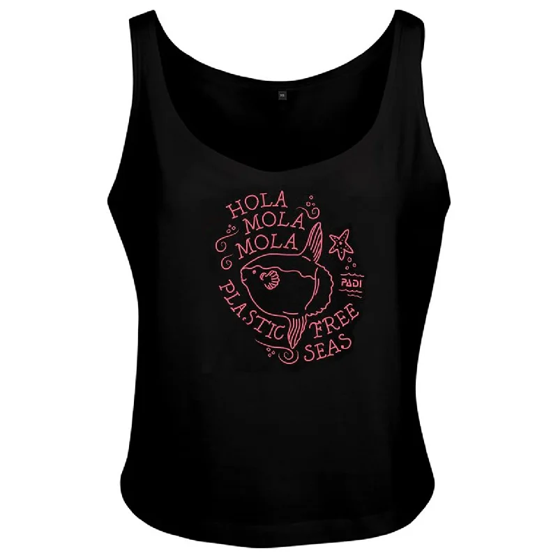 Women’s Hola Mola Mola Charity Flowy Cropped Tank - Black stylish tank top