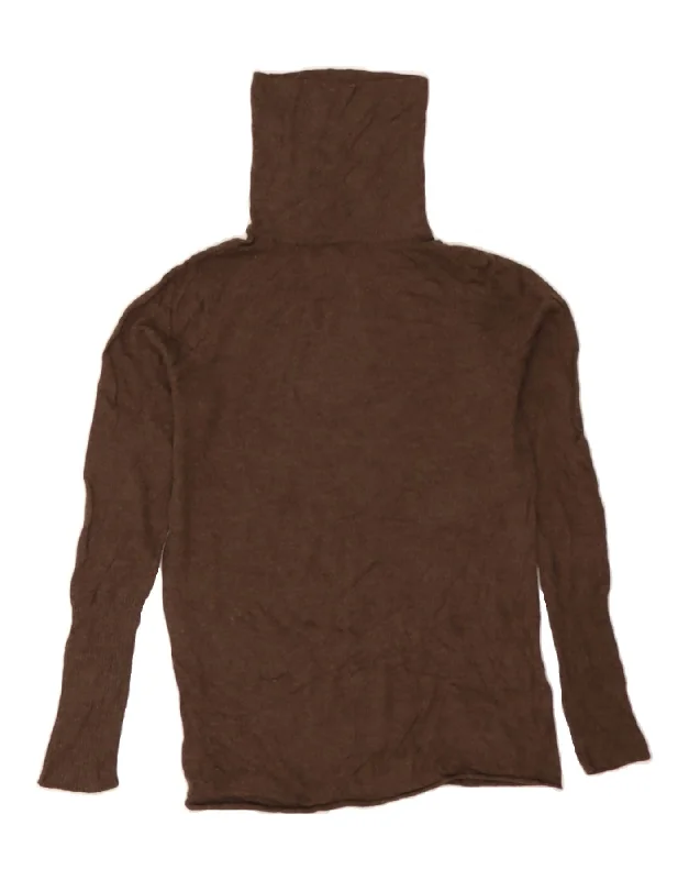 MOSSIMO Womens Roll Neck Jumper Sweater UK 12 Medium Brown Nylon Notch Collar Peter Pan Collar Cowl Neck MOSSIMO Womens Roll Neck Jumper Sweater UK 12 Medium Brown Nylon Notch Collar Peter Pan Collar Cowl Neck