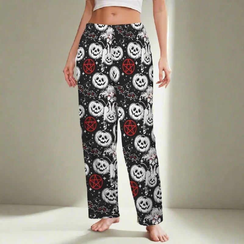 Gothic Halloween Anime Women's Pajama Pants Comfortable Denim Leggings