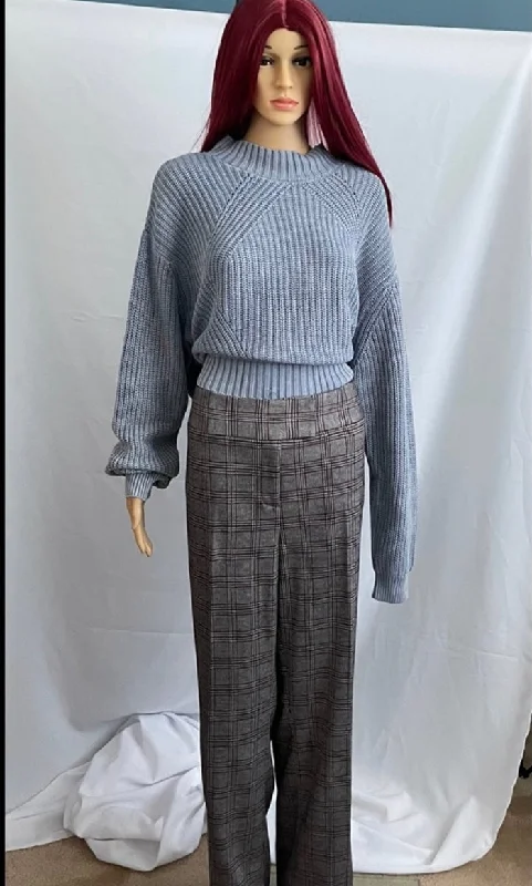 Menswear Plaid Pants CECE Elegant Palazzo Trousers