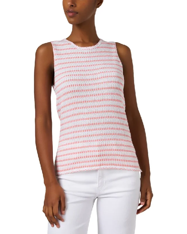 Ecru Striped Knit Tank navy tank top