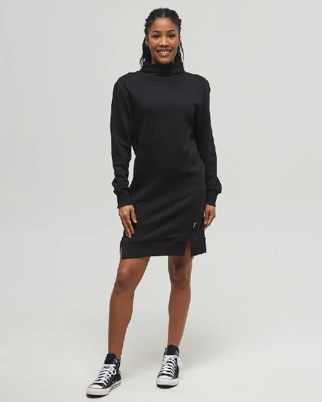 TenTree TreeFleece Mock Neck Sweatshirt Dress Hoodie with Fur Luxurious Winter