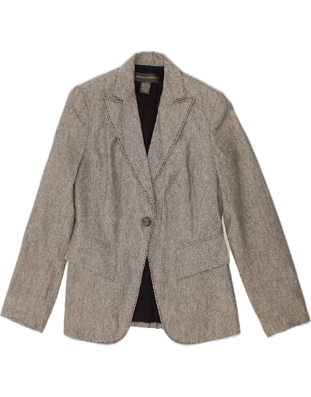 BANANA REPUBLIC Womens 1 Button Blazer Jacket US 0 XS Grey Silk Cardigan Sweater Pullover BANANA REPUBLIC Womens 1 Button Blazer Jacket US 0 XS Grey Silk Cardigan Sweater Pullover