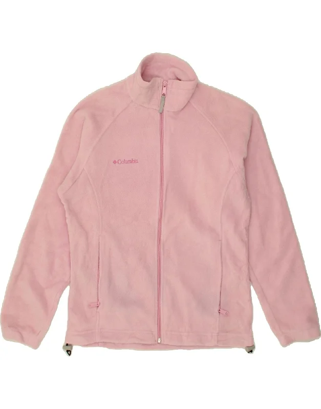 COLUMBIA Womens Fleece Jacket UK 10 Small Pink Polyester Quilted Jacket Puffer Jacket Insulated Jacket