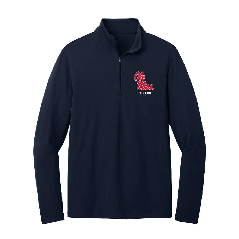 Ole Miss - NCAA Women's Soccer : Bella Leonard - Lightweight Quarter Zip Jacket Welt Pockets Slit Pockets Flap Pockets