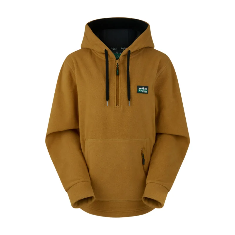 Ridgeline Ballistic Ladies Fleece Hoodie - Ochre Hoodie with Monochrome Minimalist Simple Ridgeline Ballistic Ladies Fleece Hoodie - Ochre Hoodie with Monochrome Minimalist Simple