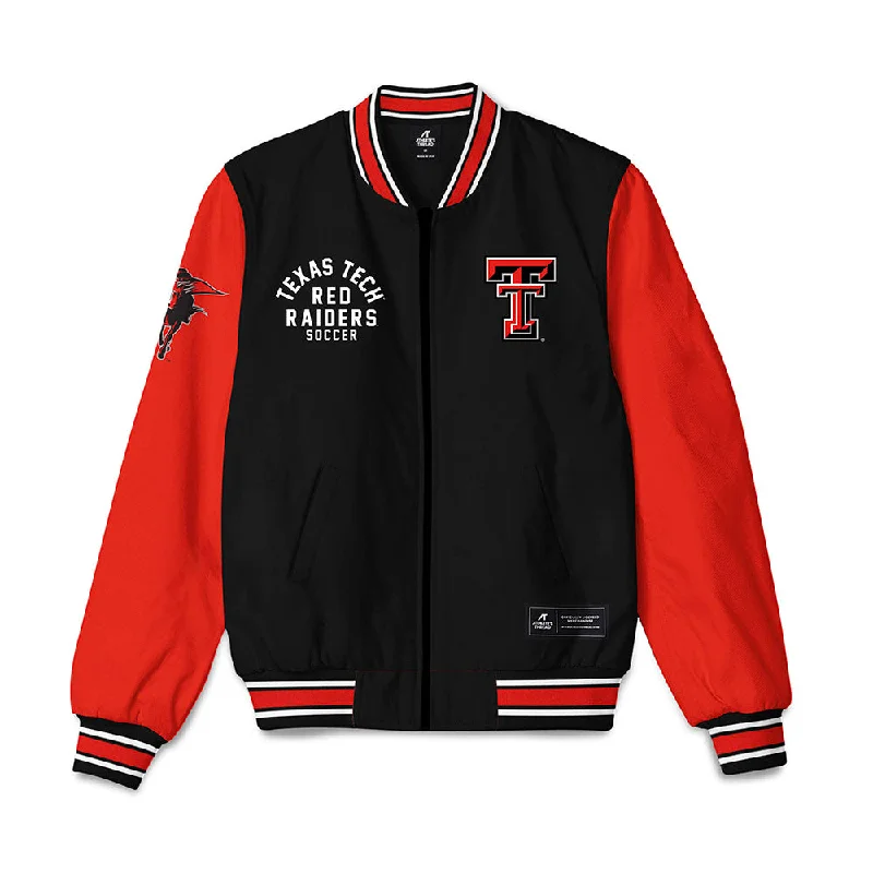 Texas Tech - NCAA Women's Soccer : Logan Russo - Bomber Jacket Front Pockets Side Pockets Patch Pockets