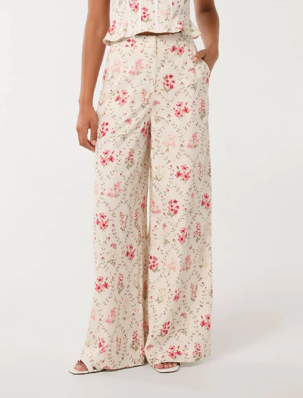 Ellison Palazzo Pant Trendy High-Waist Trousers