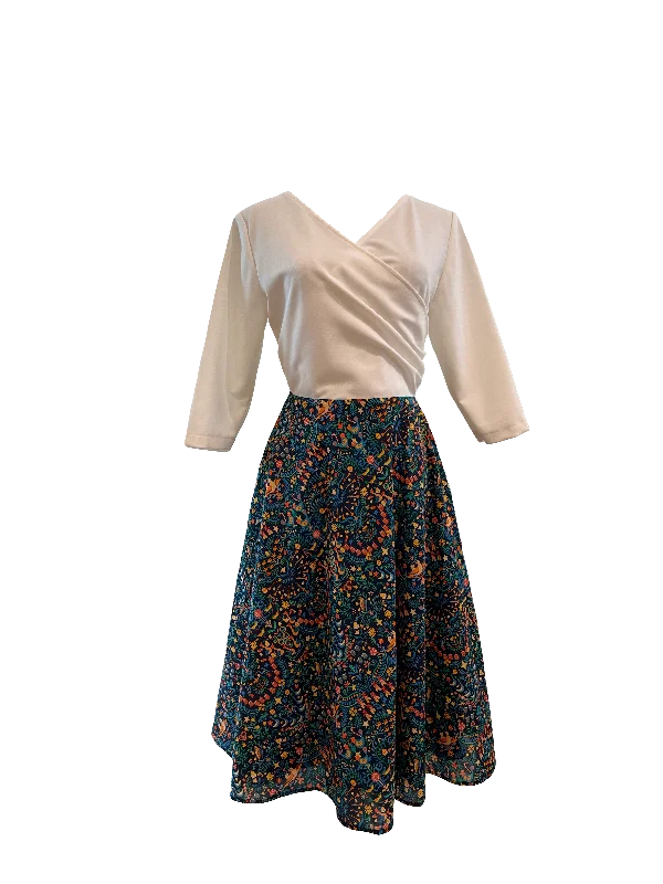Wrapped Top with Liberty Skirt wool skirt breathable