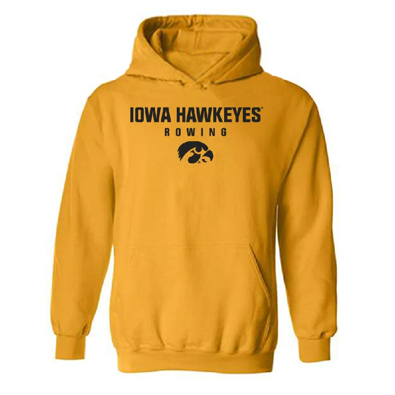 Iowa - NCAA Women's Rowing : Anam Burns - Classic Shersey Hooded Sweatshirt Hoodie with Belted Waist Structured Tailored Iowa - NCAA Women's Rowing : Anam Burns - Classic Shersey Hooded Sweatshirt Hoodie with Belted Waist Structured Tailored