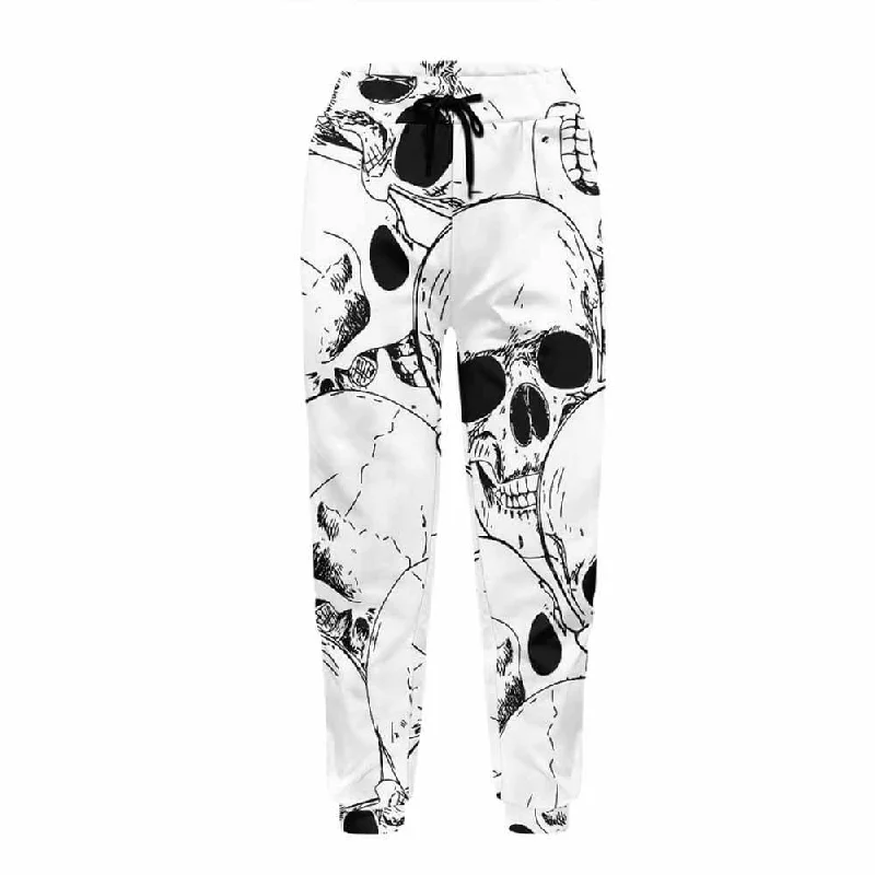 Comics Skull Print Elastic Casual Pants High-Waist Yoga Pants