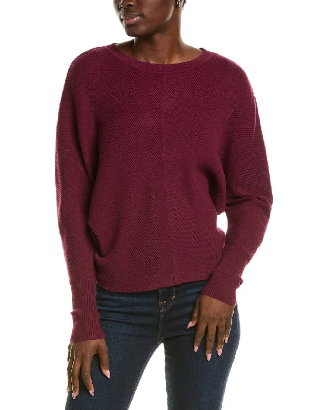 T Tahari Dolman Boat Neck Sweater Neon Metallic Matte
