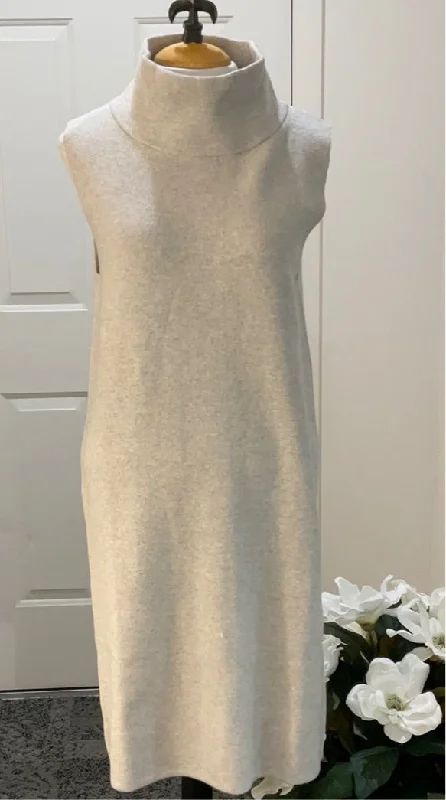 Burgess Lather/Gray Mock Neck Sleeveless Sweater Dress Hooded Caped Shawl Collar