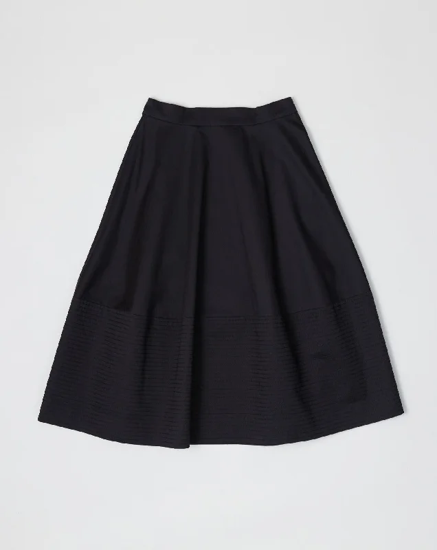 Jess Skirt in Black silk skirt smooth