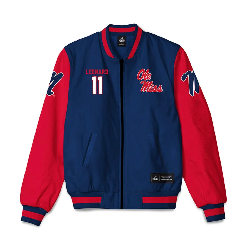 Ole Miss - NCAA Women's Soccer : Bella Leonard - Bomber Jacket Belted Jacket Elasticated Jacket Padded Jacket