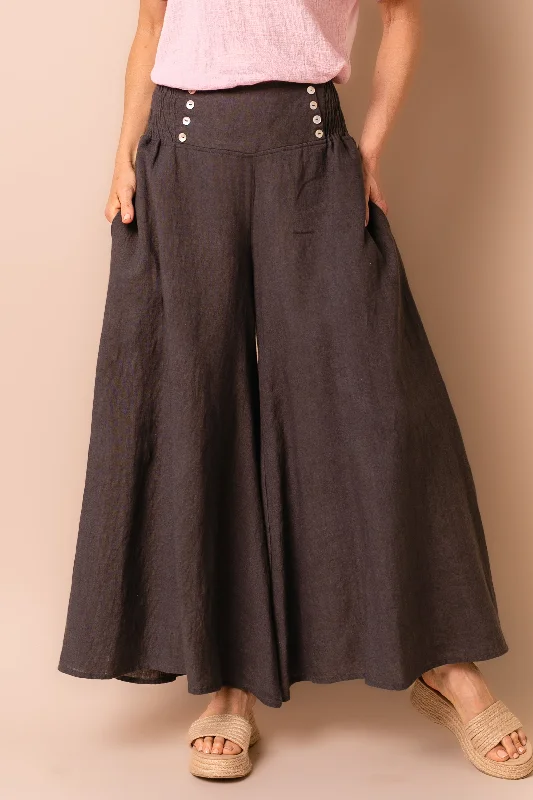 Hayden Linen Pants in Granite Chic Wool Trousers