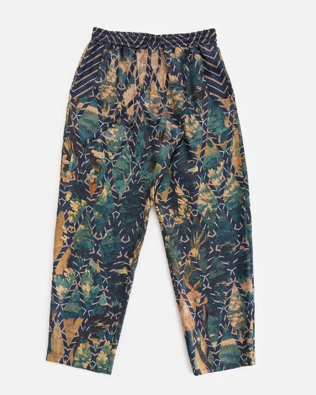 THE SILK PANT | Forest Trendy High-Waist Trousers