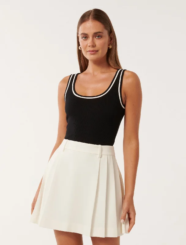 Rita Tipped Scoop Tank Top seamless tank top