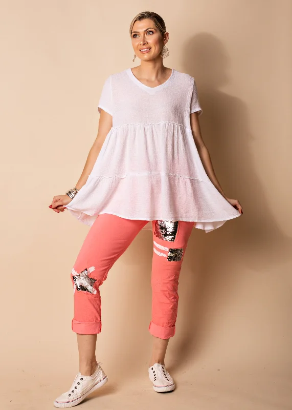 Coralie Pants in Coral Crush Trendy Printed Pants
