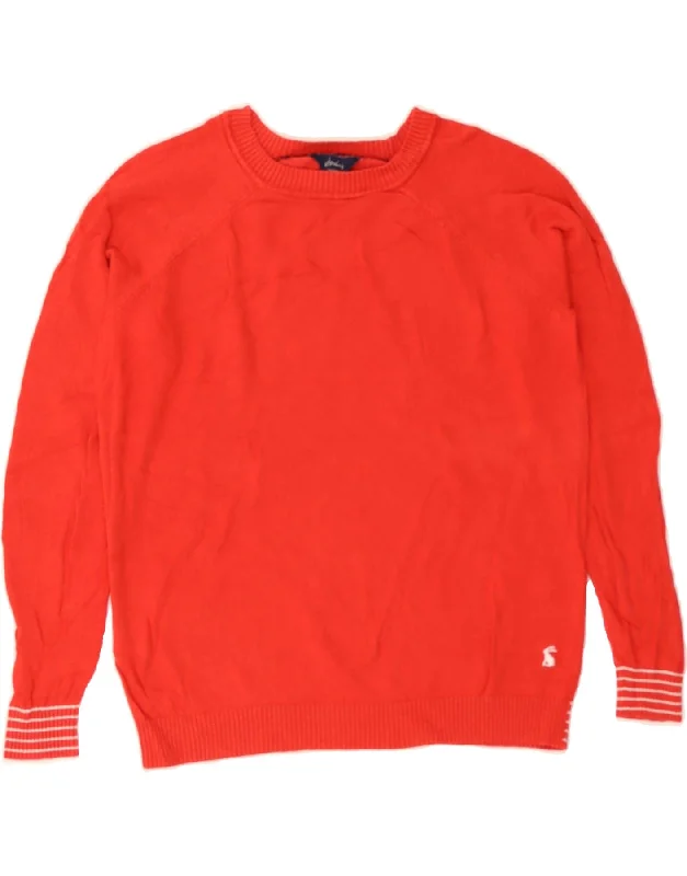 JULES Womens Boat Neck Jumper Sweater UK 10 Small Red Linen Fitted Slim Tailored