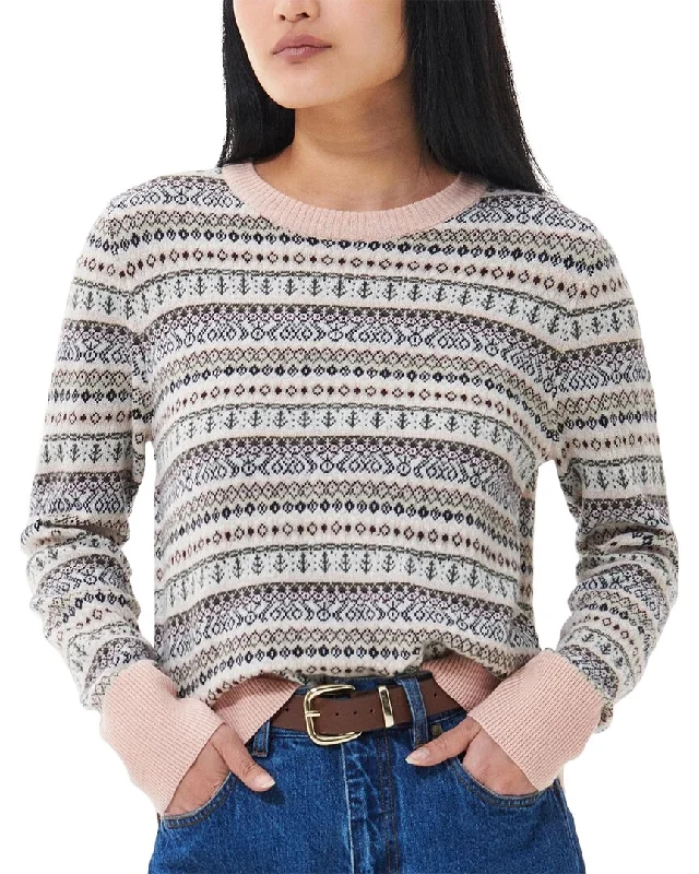 Barbour Wool-Blend Sweater Glossy Satin Silk