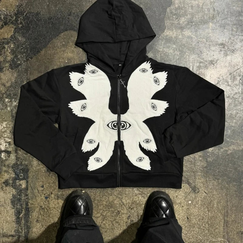 Advbridge Streetwear New Fashion Eye Patch Casual Sweater Hoodies Women Y2K Harajuku Vintage Popular Punk Wild Sports Hooded Sweater Tops Soft Cozy Warm Advbridge Streetwear New Fashion Eye Patch Casual Sweater Hoodies Women Y2K Harajuku Vintage Popular Punk Wild Sports Hooded Sweater Tops Soft Cozy Warm