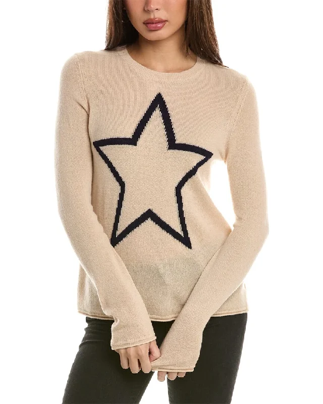 Hannah Rose Star Intarsia Wool & Cashmere-Blend Sweater Slim Fit Regular Fit Oversized