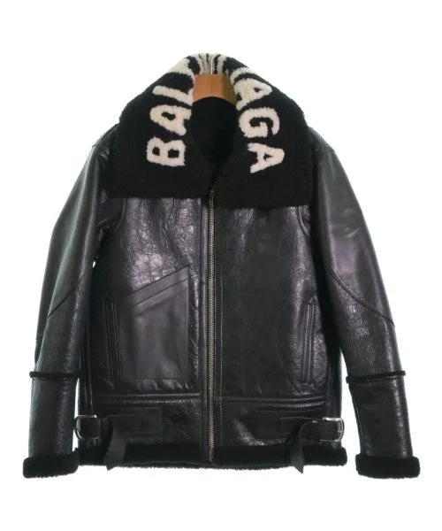 BALENCIAGA Motercycle Jackets Zippered Front Buttoned Front Snap Front