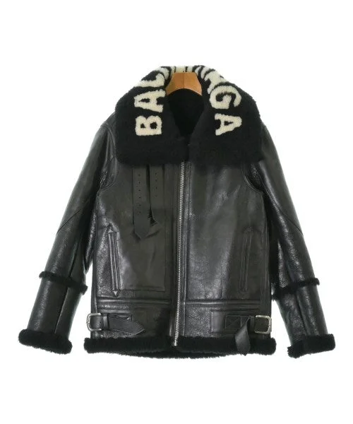 BALENCIAGA Motercycle Jackets Knit Fabric Woven Fabric Fleece Fabric