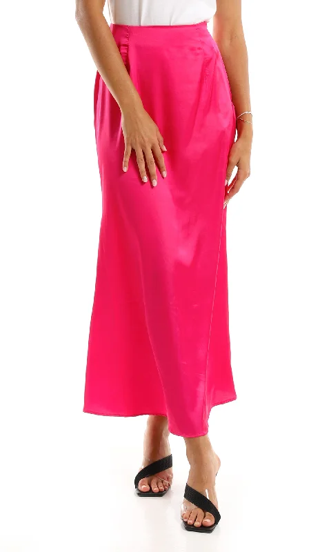 97149 Maxi Satin Fuchsia Skirt corduroy skirt textured
