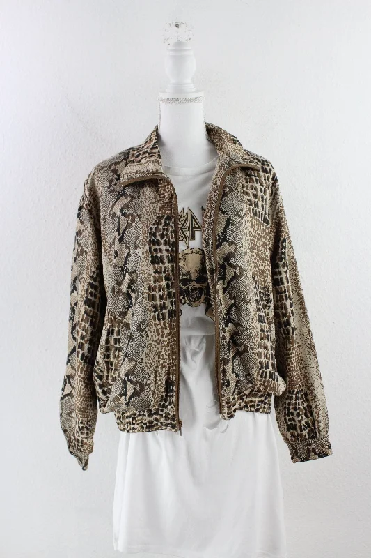 Vintage Animal Print Jacket (M) Jersey Jacket Tulle Jacket Batik Jacket