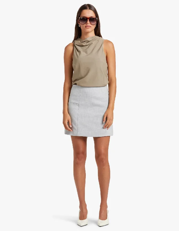 Harlow Mini Skirt - Slate relaxed fit skirt