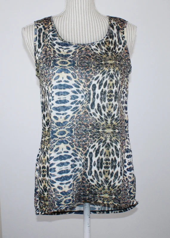 LAVENA ANIMAL SHEER TANK LADIES MEDIUM PRE-LOVED flowy tank top