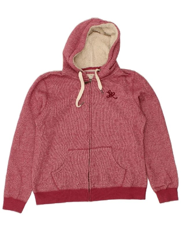 SALTROCK Womens Zip Hoodie Sweater UK 16 Large Red Flecked Cotton Mesh Sweater Canvas Denim SALTROCK Womens Zip Hoodie Sweater UK 16 Large Red Flecked Cotton Mesh Sweater Canvas Denim