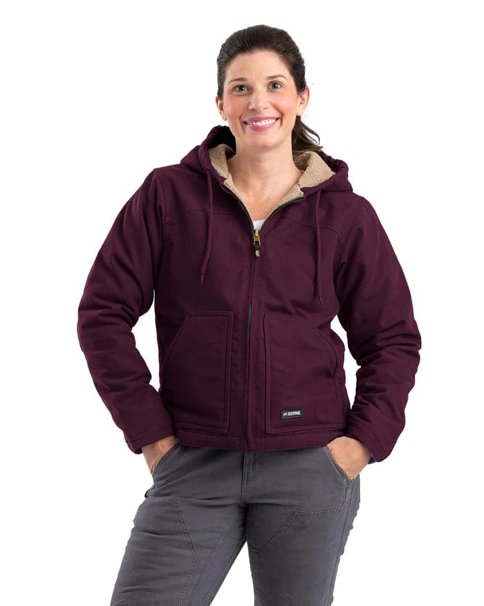 Berne - Women's Sherpa-Lined Softstone Duck Hooded Jacket Chenille Jacket Brocade Jacket Lace Jacket
