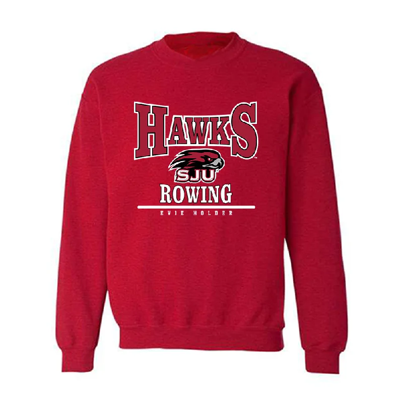 St. Joe's - NCAA Women's Rowing : Evie Holder - Classic Fashion Shersey Crewneck Sweatshirt Hoodie with Zipper Versatile Modern St. Joe's - NCAA Women's Rowing : Evie Holder - Classic Fashion Shersey Crewneck Sweatshirt Hoodie with Zipper Versatile Modern