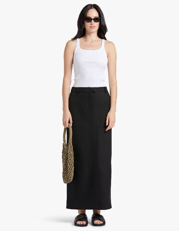 The Yvette Skirt - Black cotton skirt soft
