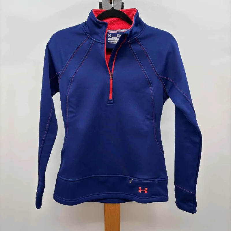 Under Armour Women's Size S indigo Solid Sweatshirt Hoodie with Toggle Buttons Decorative Unique