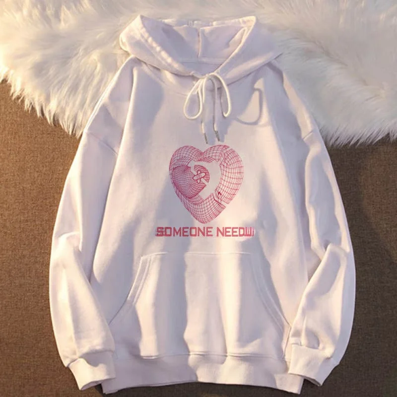 Women's Long Sleeve Heart Shape Sweatshirts & Hoodies 2XL 456187 Hoodie with Illustration Artistic Creative